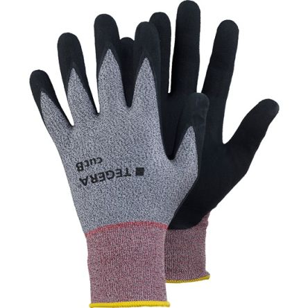 Tegera TEGERA Grey Dyneema Diamond Technology, Nylon, Spandex Cut Resistant Work Gloves, Size 10, Nitrile Coating [929-10]; 139-738