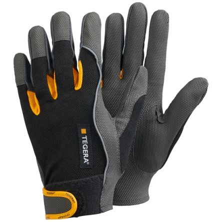 Tegera TEGERA Black, Grey, Yellow Synthetic Leather Assembly Work Gloves, Size 7 [9120-7]; 139-821
