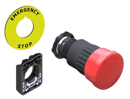 RS PRO Key Release Emergency Stop Push Button, Panel Mount, 22.5mm Cutout, IP20, IP65 [0]; 139-968