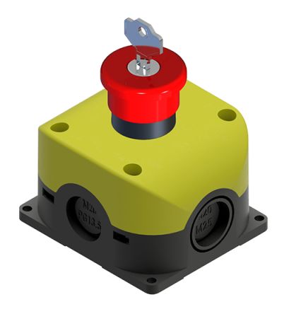RS PRO Key Release Emergency Stop Push Button, Through Hole, 2 NC, IP65 [0]; 139-973