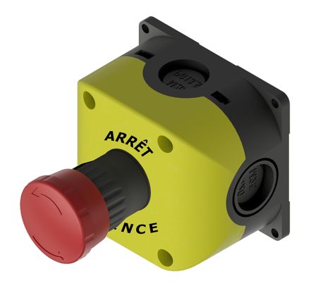 RS PRO Twist Release Emergency Stop Push Button, Through Hole, 1 NC, IP65 [0]; 139-980