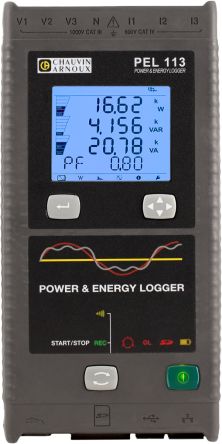 Chauvin Arnoux PEL113 Power & Energy Data Logger, Ethernet, IRD Server, USB, Wifi, 3V / 3I Input Channel(s) [P01157157]; 142-512