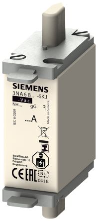 Siemens 50A Tag Fuse, NH000, 690 / 250V ac/dc [3NA6820-6KJ]; 144-057