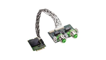 Hilscher 2 Port PCI Express M.2 RJ45 Network Card, 100Mbit/s [CIFX M3042100BM-RE\F\M12+ML]; 144-615