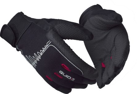 GUIDE GLOVES GUIDE 8010 Black Synthetic Leather, Polyester Anti-Vibration Work Gloves, Size 11 [Guide 8010 Taille 11]; 144-768