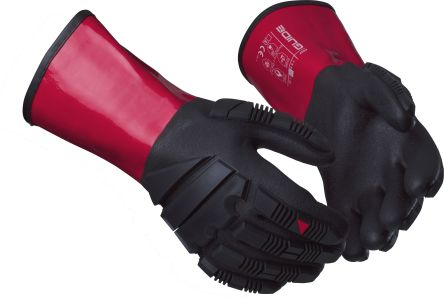 GUIDE GLOVES GUIDE 4507 Black/Red Elastane, Glass Fiber, Nitrile, Para-Aramid, PVC Chemical Resistant Work Gloves, Size [Guide 4507 Taille 11]; 144-783