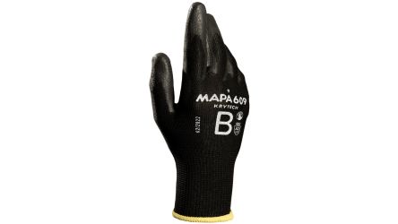 Mapa KRYTECH 609 Black Polyurethane Abrasion Resistant, Cut Resistant Work Gloves, Size 6 [3460900 / 6]; 144-932