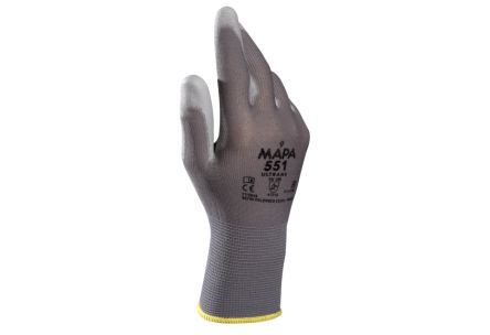 Mapa ULTRANE 551 Grey Polyurethane Material Handling Work Gloves, Size 11 [3455103 / 11]; 144-944