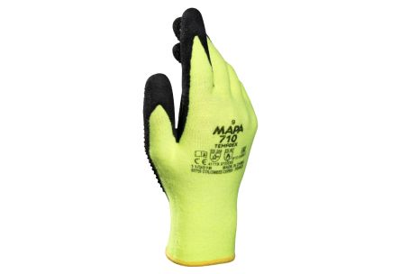 Mapa TEMPDEX 710 Black, Yellow Nitrile Thermal Work Gloves, Size 7 [3471002 / 7]; 144-946