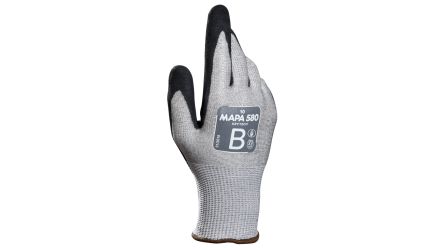 Mapa KRYTECH 580 Black, Grey Nitrile Abrasion Resistant, Cut Resistant Work Gloves, Size 7, Nitrile Coating [3458000 / 7]; 144-957