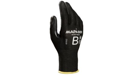 Mapa KRYTECH 809 Black Polyurethane Abrasion Resistant, Cut Resistant Work Gloves, Size 7 [3480900 / 7]; 144-971