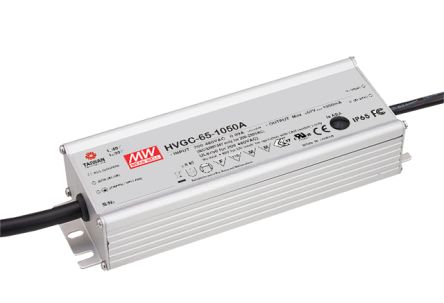 MEAN WELL LED Driver, 9 → 93V Output, 65W Output, 700mA Output, Constant Current Dimmable [HVGC-65-700B]; 145-264