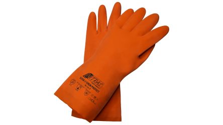 NITRAS SAFETY NITRAS CHEM PROTECT Orange Latex Abrasion Resistant Gloves, Size 9 [3250-9]; 145-499