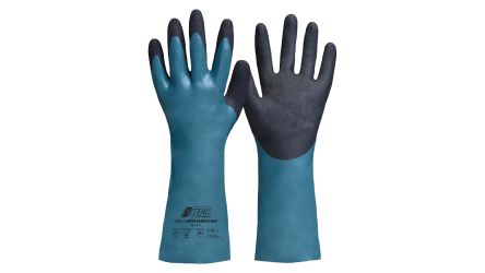 NITRAS SAFETY NITRAS GREEN BARRIER GRIP Black Cotton Abrasion Resistant Gloves, Size 10, Nitrile Coating [3455-10]; 145-505