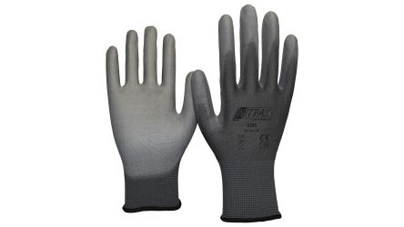 NITRAS SAFETY NITRAS Grey Nylon Abrasion Resistant Gloves, Size 7, Polyurethane Coating [6205-7]; 145-524