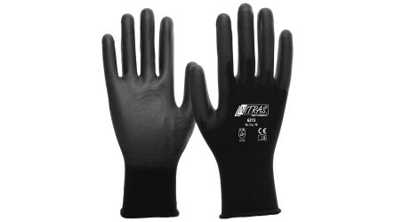 NITRAS SAFETY NITRAS Black Nylon Abrasion Resistant Gloves, Size 10, Polyurethane Coating [6215-10]; 145-534