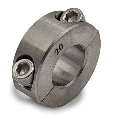 RS PRO Shaft Collar, Two Piece, Clamp Screw, Bore 12mm, OD 28mm, W 11mm, Stainless Steel 304 [0]; 145-635
