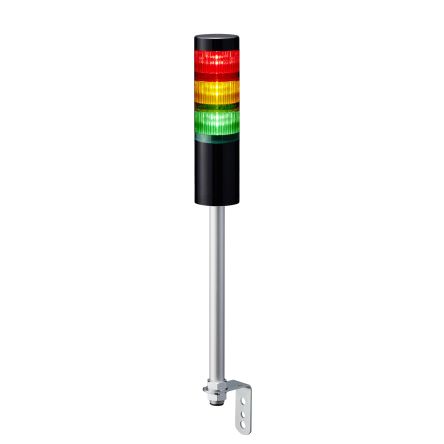 RS PRO Amber, Green, Red Signal Tower, 3 Lights, 24 V dc, Pole Mount [0]; 145-714