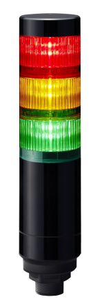 RS PRO Amber, Green, Red Signal Tower, 3 Lights, 24 V, Direct Mount, Pole Mount [0]; 145-719