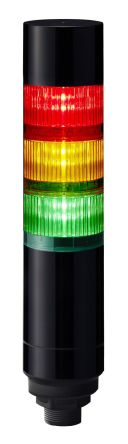 RS PRO Amber, Green, Red Buzzer Signal Tower, 3 Lights, 24 V, Direct Mount, Pole Mount [0]; 145-720