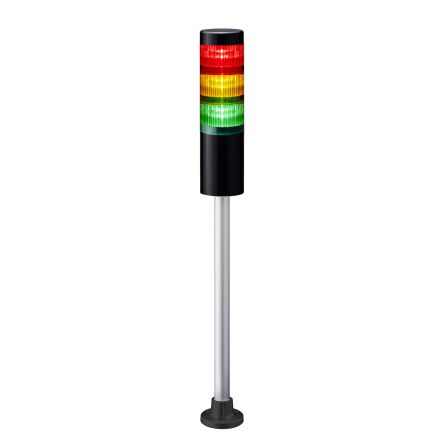 RS PRO Amber, Green, Red Signal Tower, 3 Lights, 24 V dc, Pole Mount [0]; 145-721