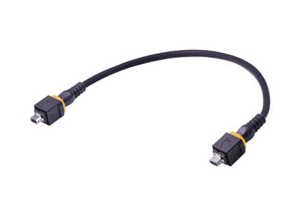 HARTINGHARTING Mini PushPull, 7.5m Cat6a, Black Type A Plug to Male Type A Plug Male, Terminated PVC Sheath [33483434806075]; 145-793