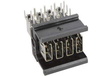 HARTING har-modular Series Angled Through Hole IDC Connector, 8 Contact(s), 1 Row(s), Shrouded [02519081501]; 146-290