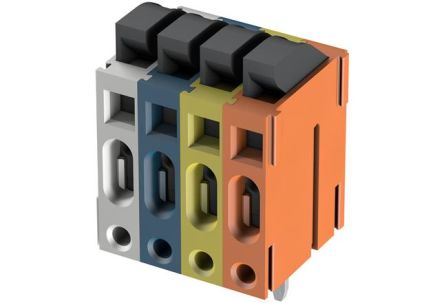 HARTING har-flexicon Series PCB Terminal Block, 4-Contact, 3.5mm Pitch, Wave Soldering, 1-Row, IDC Termination [14030414301201]; 146-326
