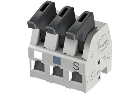 HARTING har-flexicon Series PCB Terminal Block, 3-Contact, 5mm Pitch, 1-Row, Spring Clamp Termination [14310316201201]; 146-331