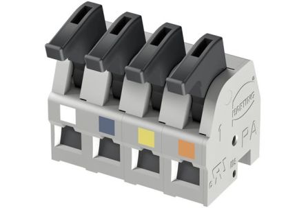 HARTING har-flexicon Series PCB Terminal Block, 4-Contact, 5mm Pitch, 1-Row, Spring Clamp Termination [14310416201201]; 146-332