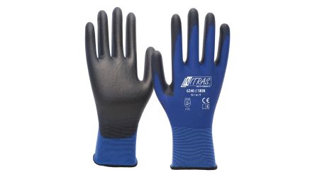 NITRAS SAFETY 6240 Black, Blue Nylon Abrasion Resistant, Chemical Resistant, Cut Resistant, Puncture Resistant, Tear [6240-5]; 146-697
