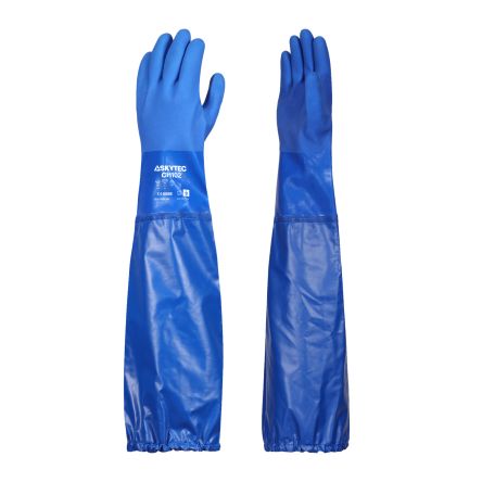 Skytec CH102 Blue Cotton Chemical Resistant Gloves, Size 11, XXL, PVC Coating [SKG00069DL]; 146-906