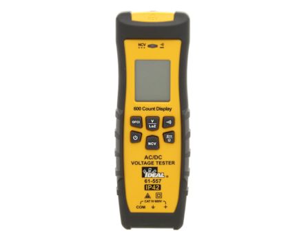 Ideal Industries 61-557, LCD Voltage tester, 600V ac/dc, Continuity Check, Battery Powered, CAT IV [61-557]; 146-962
