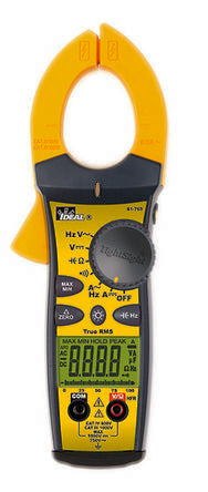 Ideal Industries 61-765 Clamp Meter, 660A dc, Max Current 660A ac CAT III 1000 V, CAT IV 600 V [61-765]; 146-970