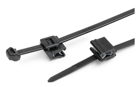 HellermannTyton Cable Ties, Cable Tray Cable Tie, 200mm x 4.9 mm, Black Polypropylene, Pk-500 [156-03573 S50ROSEC5A-PP/PA66HIRHS-BK]; 147-002