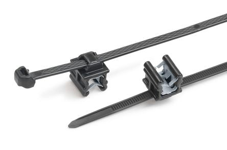 HellermannTyton Cable Ties, Cable Tray Cable Tie, 200mm x 4.9 mm, Black Polypropylene, Pk-500 [156-03577 50ROSEC20-PP/PA66HIRHS-BK]; 147-007