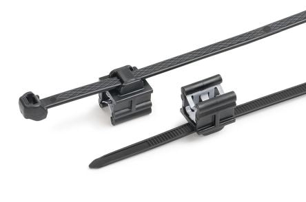 HellermannTyton Cable Ties, Cable Tray Cable Tie, 200mm x 4.9 mm, Black Polypropylene, Pk-500 [156-03578 S50ROSEC19-PP/PA66HIRHS-BK]; 147-009