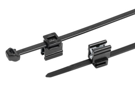 HellermannTyton Cable Ties, Cable Tray Cable Tie, 200mm x 4.9 mm, Black Polypropylene, Pk-500 [156-03580 S50ROSEC4B-PP/PA66HIRHS-BK]; 147-012
