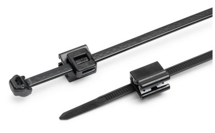 HellermannTyton Cable Ties, Cable Tray Cable Tie, 200mm x 4.9 mm, Black Polypropylene, Pk-500 [156-03583 S50ROSEC5B-PP/PA66HIRHS-BK]; 147-016