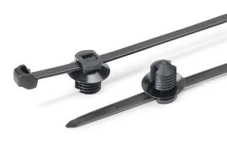 HellermannTyton Cable Ties, Cable Tray Cable Tie, 200mm x 4.9 mm, Black Polypropylene, Pk-500 [156-03585 S50ROSFT10-PP/PA66HS-BK]; 147-019