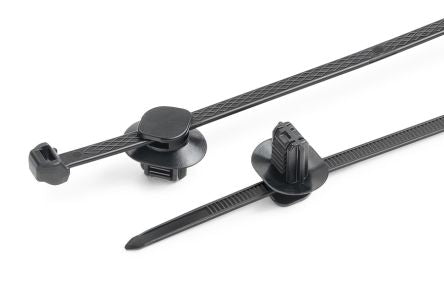 HellermannTyton Cable Ties, Cable Tray Cable Tie, 200mm x 4.9 mm, Black Polypropylene, Pk-500 [156-03586 S50ROS1DOP62x122-PP/PA66HIRHS-BK]; 147-021