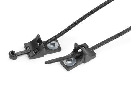 HellermannTyton Cable Ties, Cable Tray Cable Tie, 200mm x 4.9 mm, Black Polypropylene, Pk-500 [156-03593 S50ROSCPCM6-PP/PA66HIRHS-BK]; 147-029