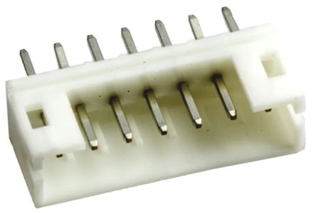 RS PRO Straight Through Hole PCB Header, 7 Contact(s), 2 mm Pitch, 1 Row(s), Shrouded [0]; 147-066