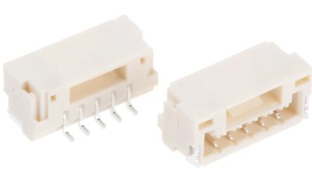 RS PRO Right Angle Surface PCB Header, 5 Contact(s), 1.25 mm Pitch, 1 Row(s), Shrouded [0]; 147-120