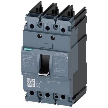 Siemens, SENTRON MCCB 3P 90A, Breaking Capacity 7 kA, Fixed Mount [3VA5190-5ED31-0AA0]; 147-732