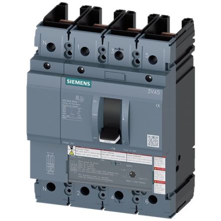 Siemens, SENTRON MCCB 4P 100A, Breaking Capacity 7 kA, Fixed Mount [3VA5210-5ED41-2AA0]; 147-925