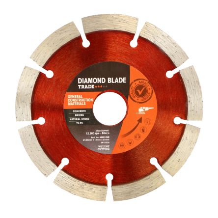 RS PRO Diamond Cutting Blade, 125mm x 10mm Thick, 1 in pack [0]; 148-062
