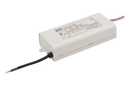 MEAN WELL LED Driver, 15-25V Output, 60W Output, 2.4A Output, Constant Current Dimmable [PCD-60-2400B]; 149-465