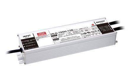 MEAN WELL LED Driver, 48V Output, 185W Output, 3.9A Output, Constant Current / Constant Voltage Dimmable [HLG-185H-48B]; 149-475