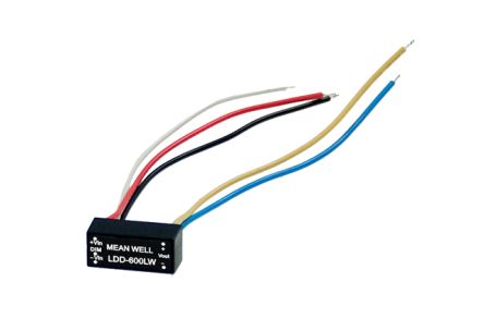 MEAN WELL LED Driver, 2 → 32V Output, 20W Output, 600mA Output, Constant Current Dimmable [LDD-600LW]; 149-510